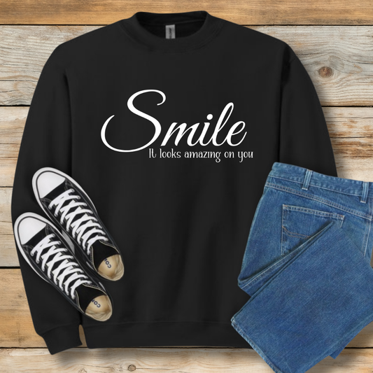 Smile (It Looks Amazing On You) Sweatshirt | Positive Christian Witness Shirt