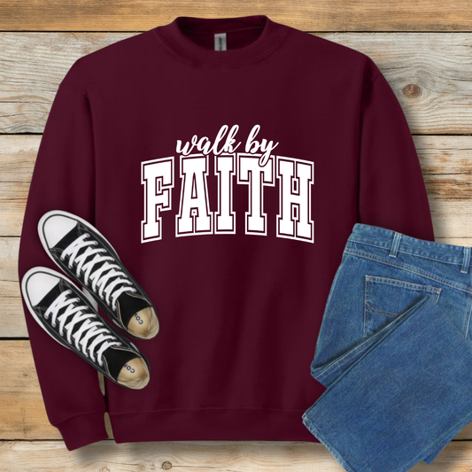 Walk By Faith Sweatshirt | Classic 2 Corinthians 5:7 Christian Shirt