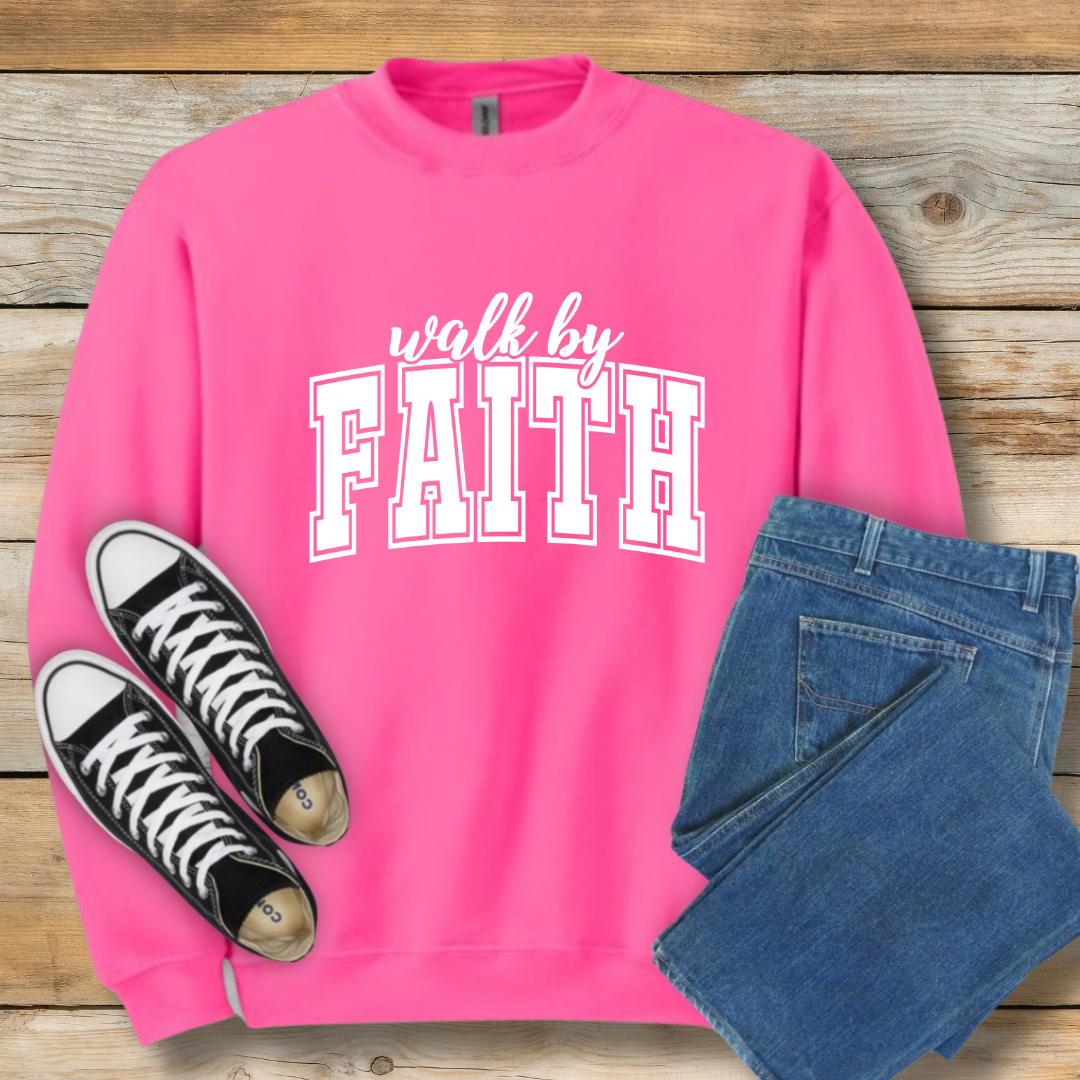 Walk By Faith Sweatshirt | Classic 2 Corinthians 5:7 Christian Shirt