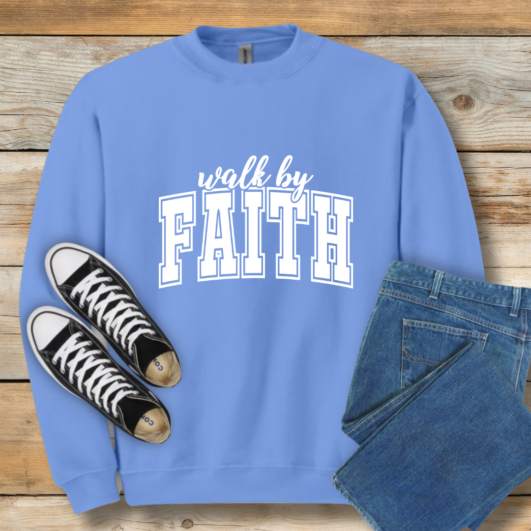 Walk By Faith Sweatshirt | Classic 2 Corinthians 5:7 Christian Shirt