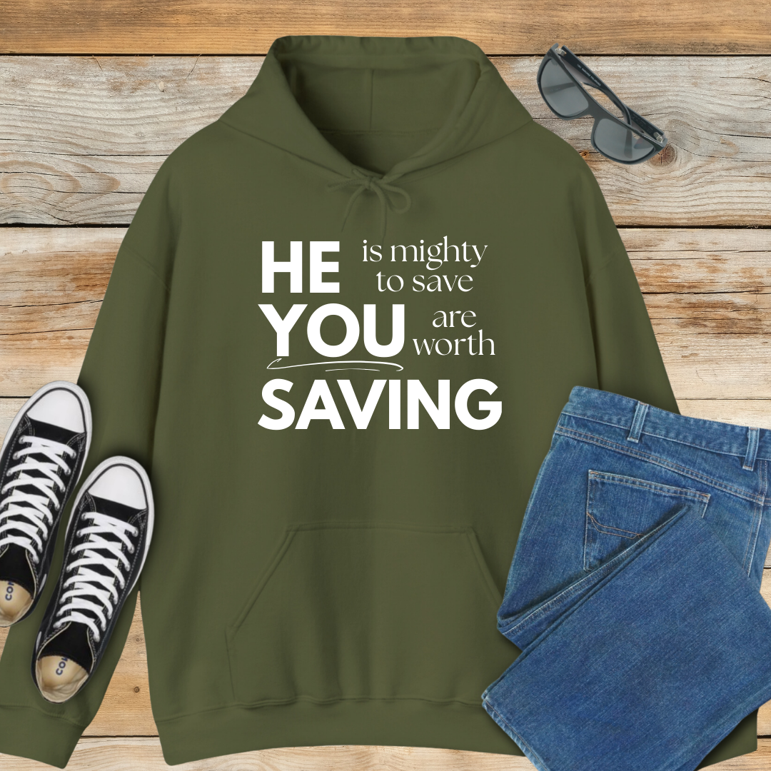 He Is Mighty To Save Hoodie