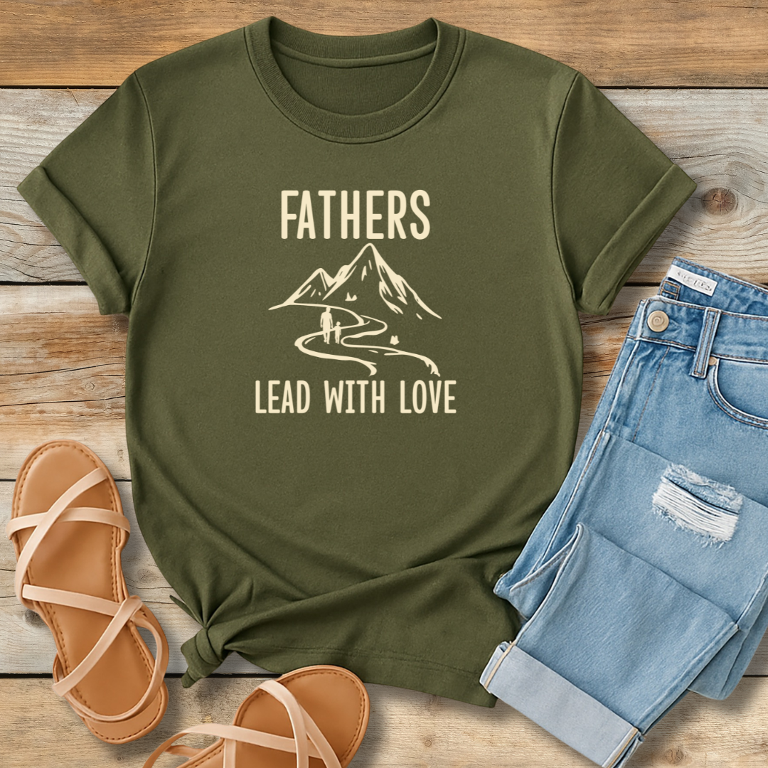 Fathers Lead With Love Tee | Encouraging Gift for Dads
