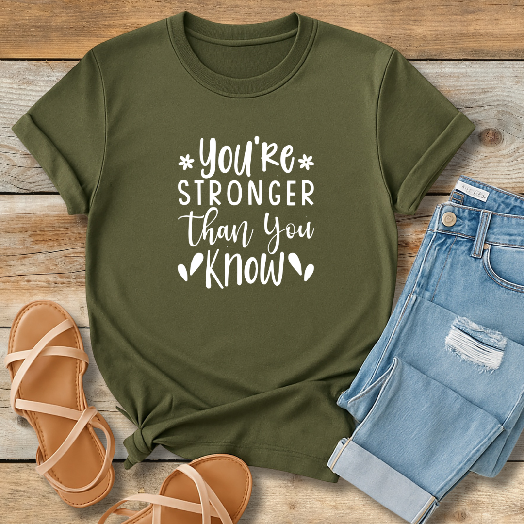 Stronger Than You KnowTee | Encouragement & Resilience Christian Shirt