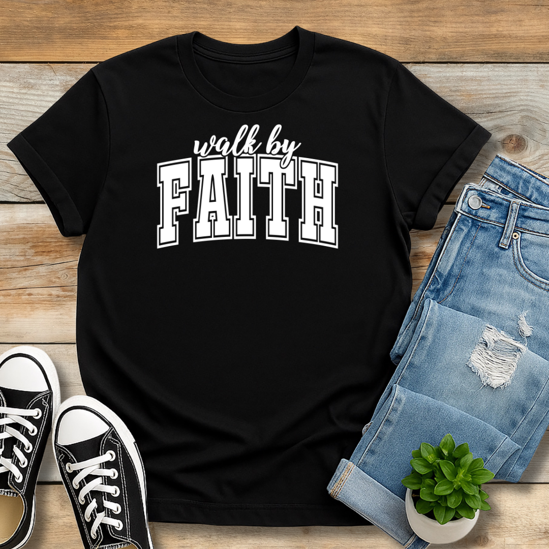 Walk By FaithTee | Classic 2 Corinthians 5:7 Christian Shirt