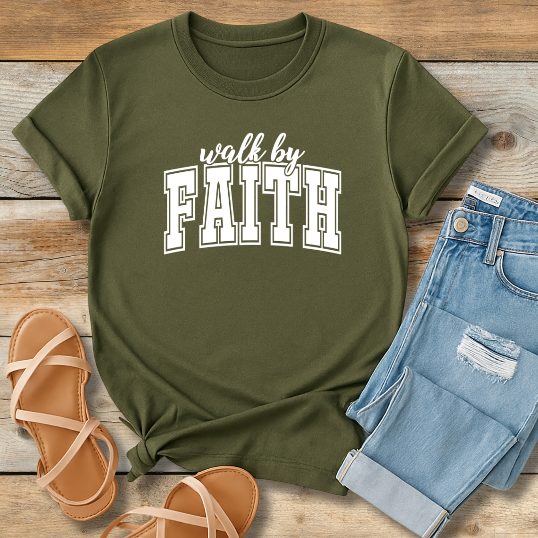 Walk By FaithTee | Classic 2 Corinthians 5:7 Christian Shirt