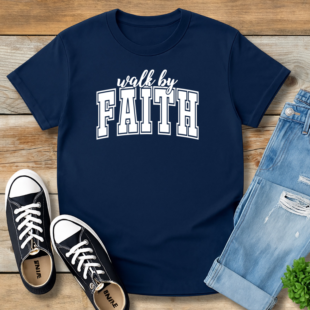 Walk By FaithTee | Classic 2 Corinthians 5:7 Christian Shirt