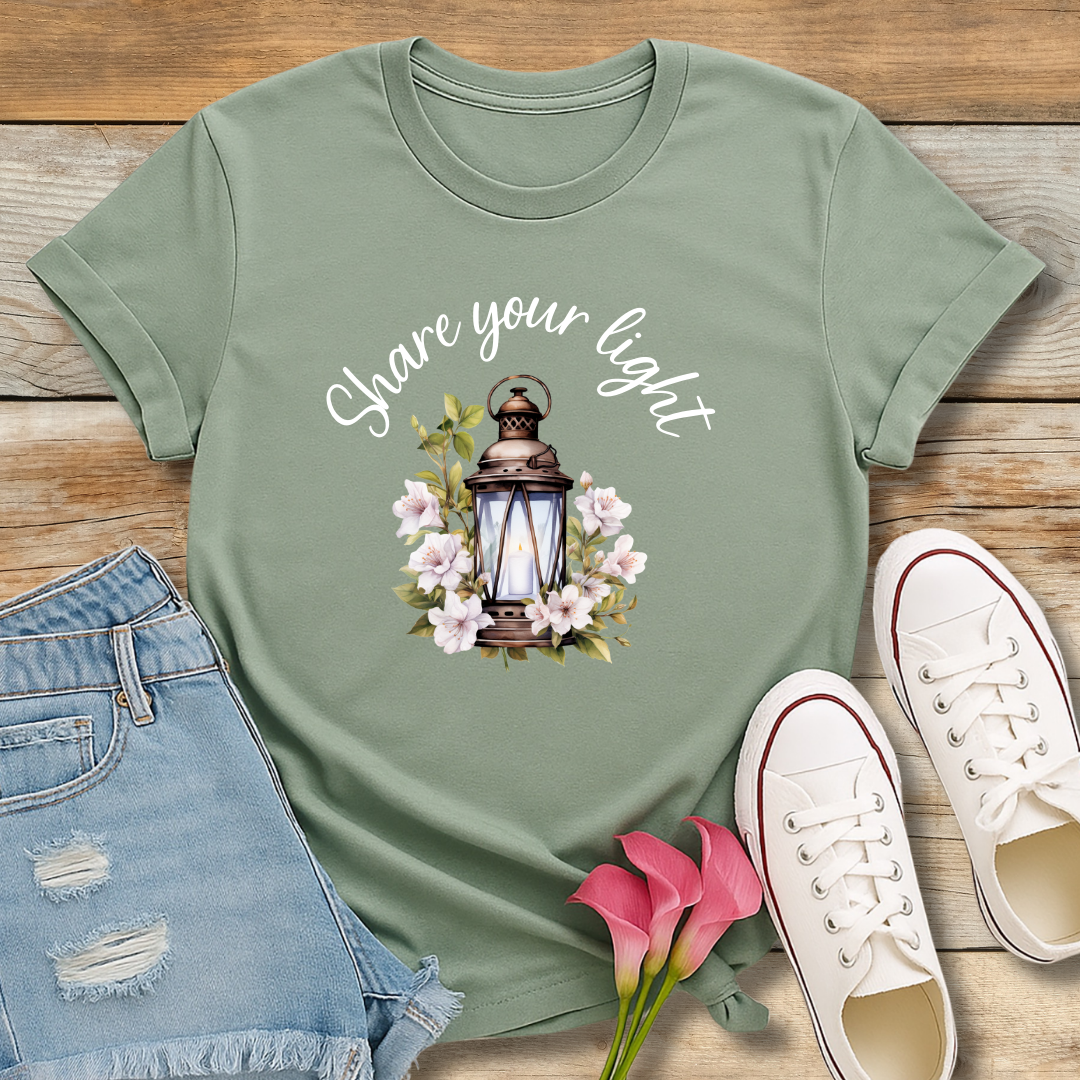 Share Your Light T-Shirt- Matthew 5:16 Inspired Graphic